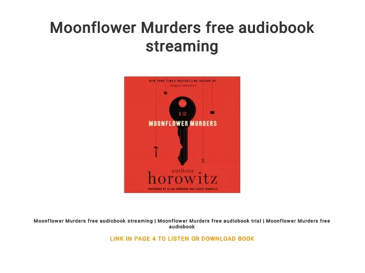 moonflower murders free audiobook moonflower