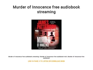 Murder of Innocence free audiobook streaming
