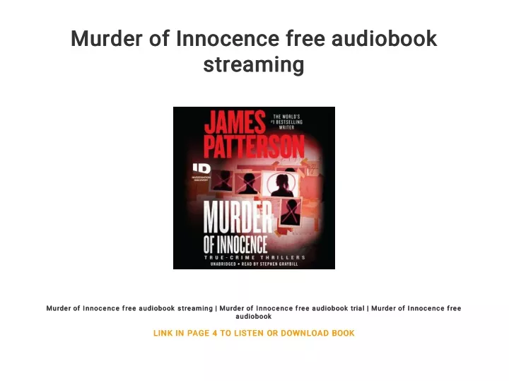 murder of innocence free audiobook murder