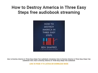 How to Destroy America in Three Easy Steps free audiobook streaming