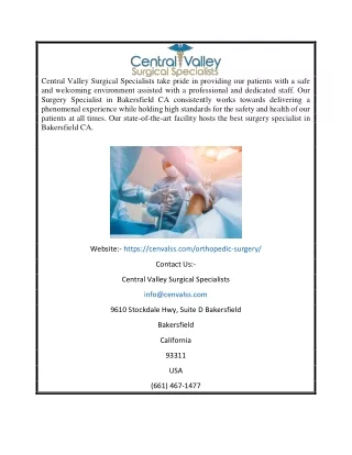 central valley surgical specialists take pride