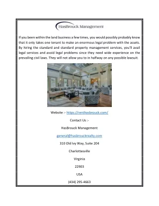 Get Charlottesville Property Management | HasBrouck Management