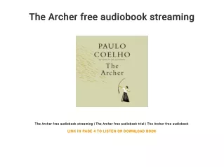 The Archer free audiobook streaming
