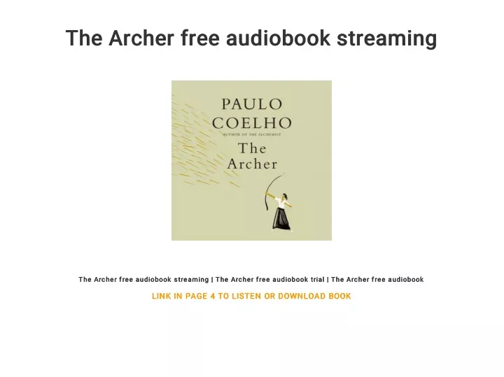 the archer free audiobook streaming the archer