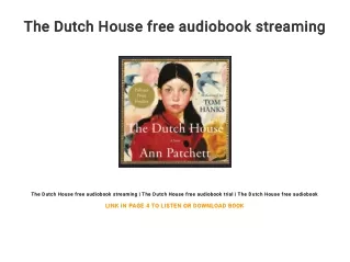 The Dutch House free audiobook streaming