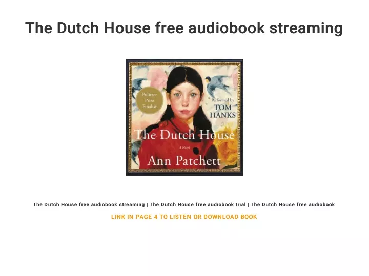 the dutch house free audiobook streaming