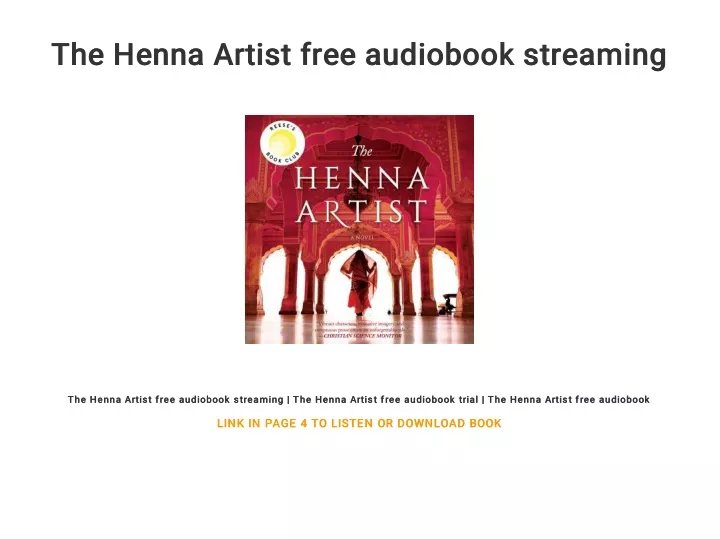 the henna artist free audiobook streaming