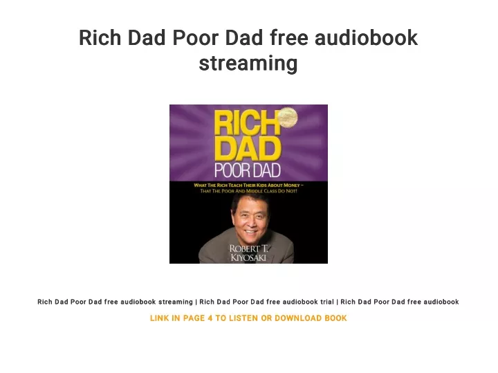 rich dad poor dad free audiobook rich dad poor