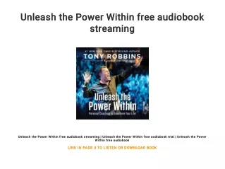 Unleash the Power Within free audiobook streaming