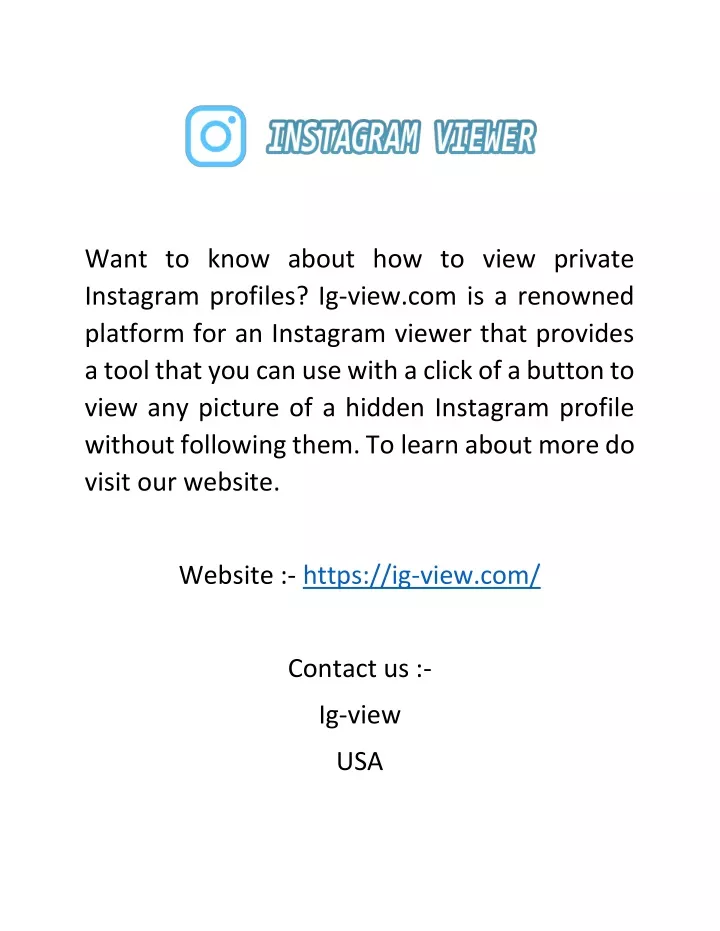 want to know about how to view private instagram