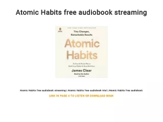 Atomic Habits free audiobook streaming