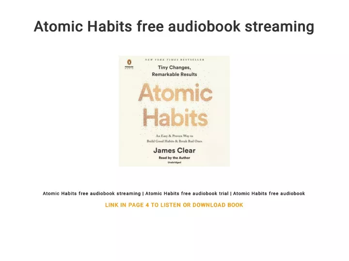 atomic habits free audiobook streaming atomic