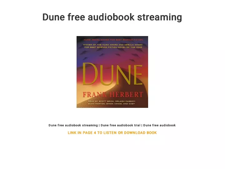 dune free audiobook streaming dune free audiobook