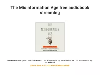The Misinformation Age free audiobook streaming
