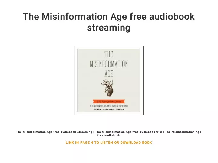 the misinformation age free audiobook