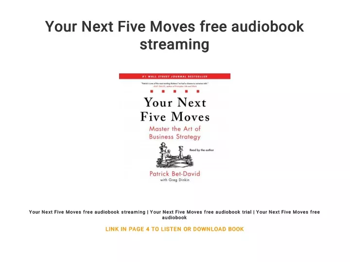 your next five moves free audiobook your next