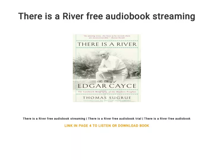 there is a river free audiobook streaming there