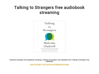 Talking to Strangers free audiobook streaming