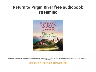 Return to Virgin River free audiobook streaming