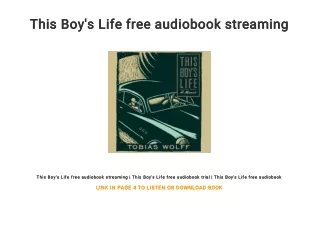 This Boy's Life free audiobook streaming
