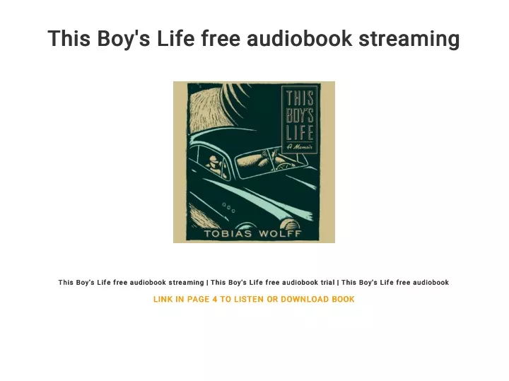 this boy s life free audiobook streaming this