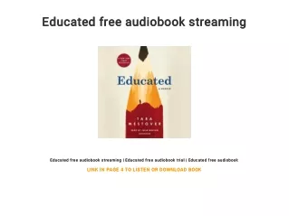 Educated free audiobook streaming