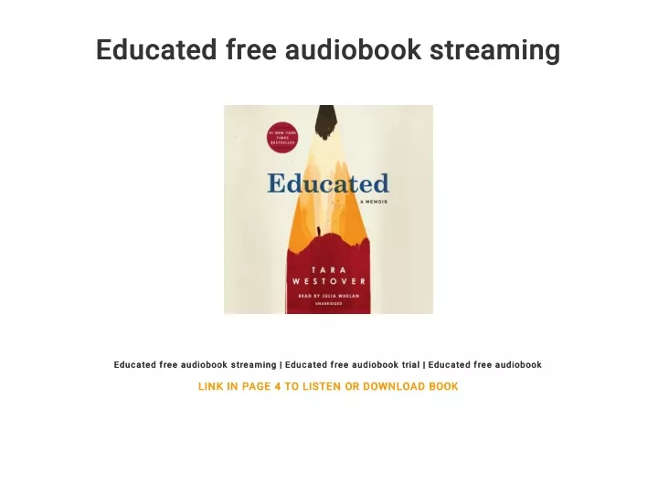 educated free audiobook streaming educated free