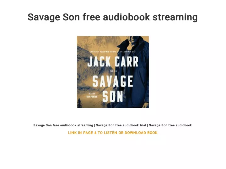 savage son free audiobook streaming savage