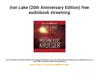 Iron Lake (20th Anniversary Edition) free audiobook streaming