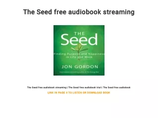 The Seed free audiobook streaming