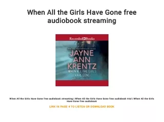 When All the Girls Have Gone free audiobook streaming