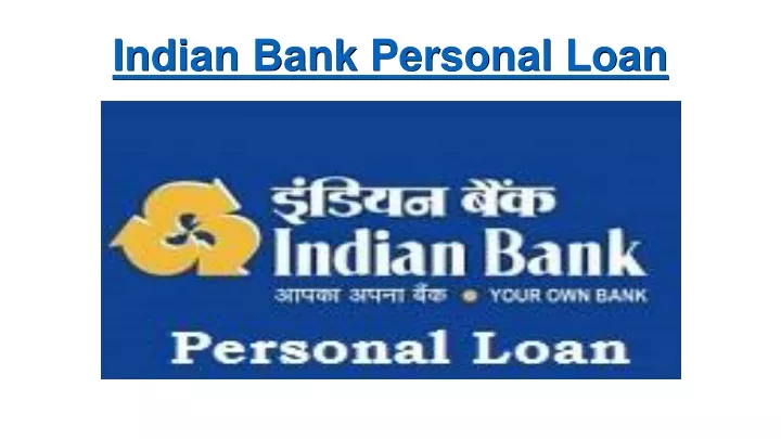 indian bank personal loan