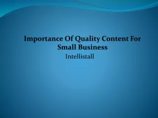 Importance of quality content for small business
