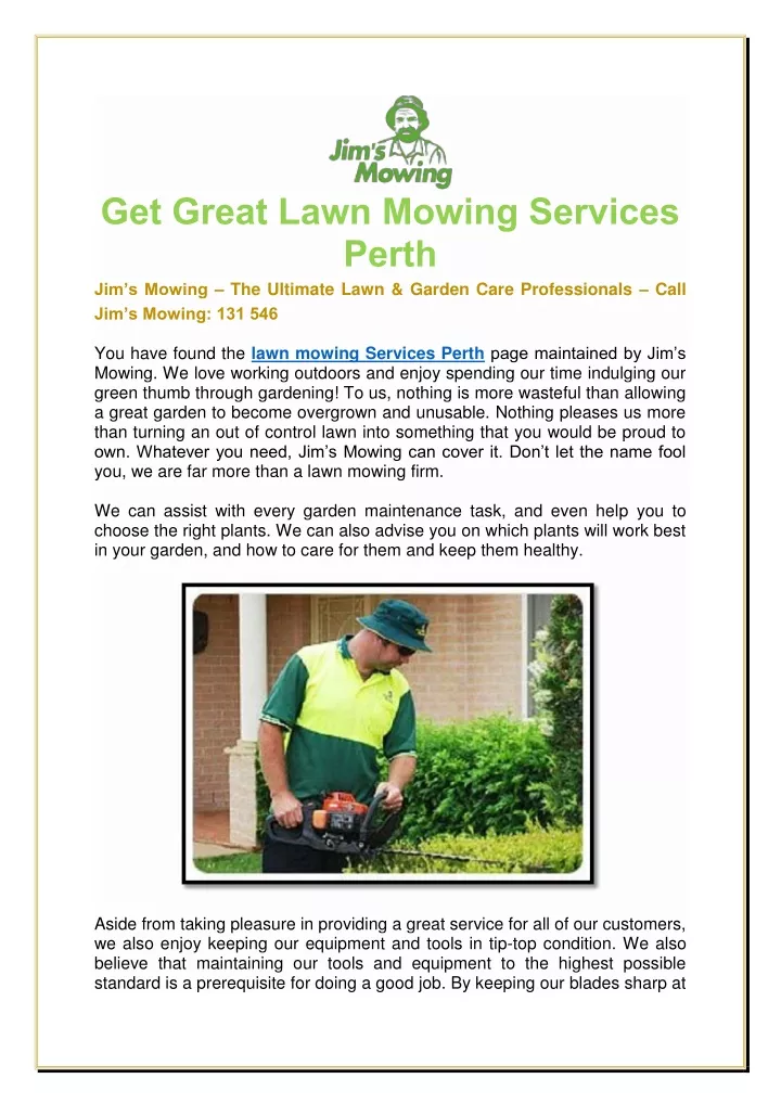 get great lawn mowing services perth jim s mowing