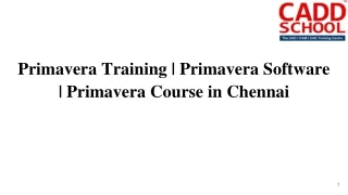 Primavera Training | Primavera Software | Primavera Course in Chennai