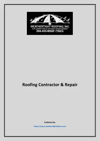 Roofing Contractor & Repair