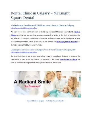 Dental Clinic in Calgary