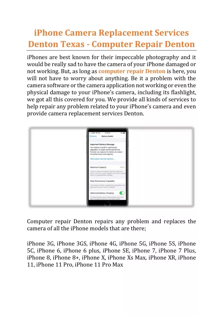 iphone camera replacement services denton texas