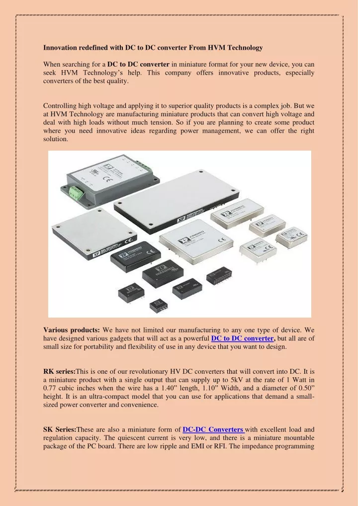 innovation redefined with dc to dc converter from