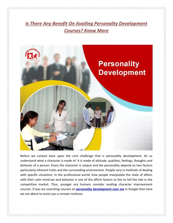 is there any benefit on availing personality