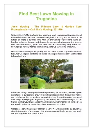 find best lawn mowing in truganina