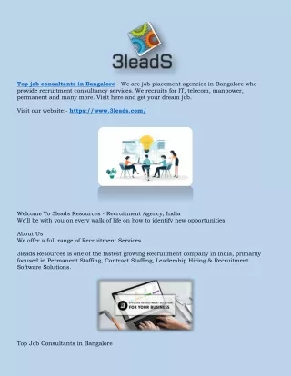 top job consultants in bangalore