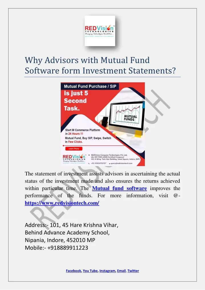 why advisors with mutual fund software form
