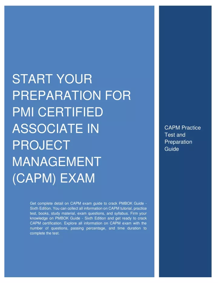 start your preparation for pmi certified