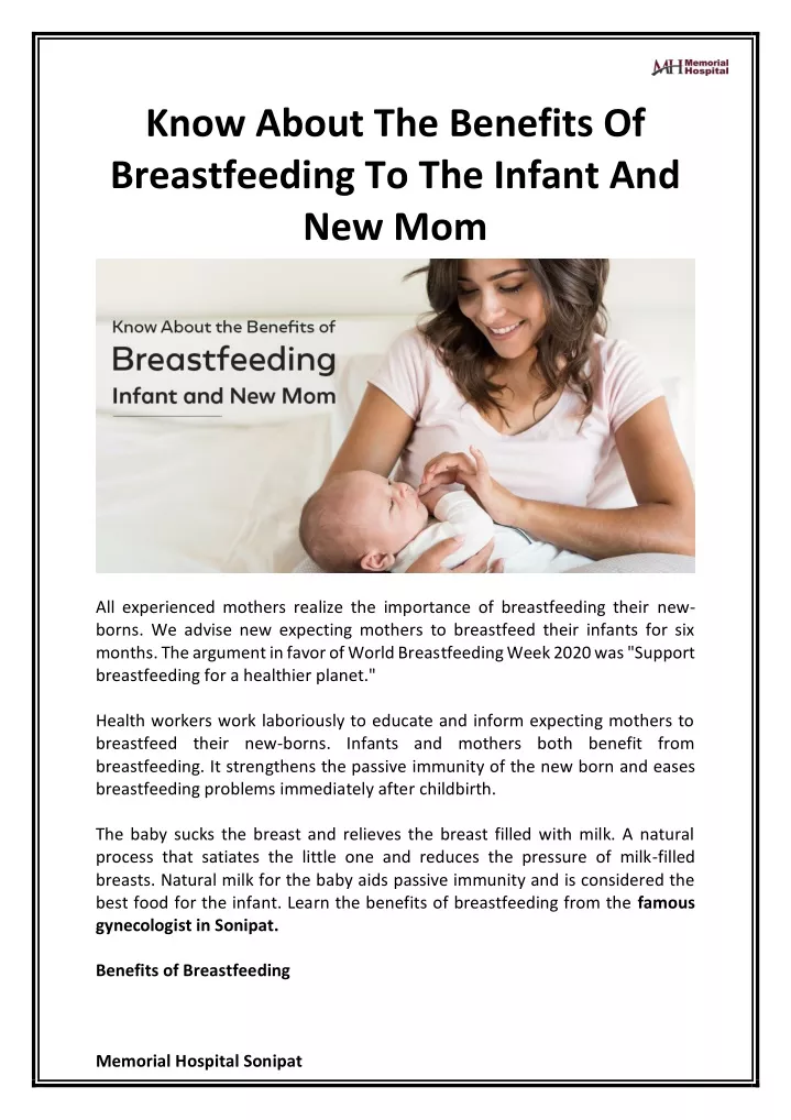 know about the benefits of breastfeeding