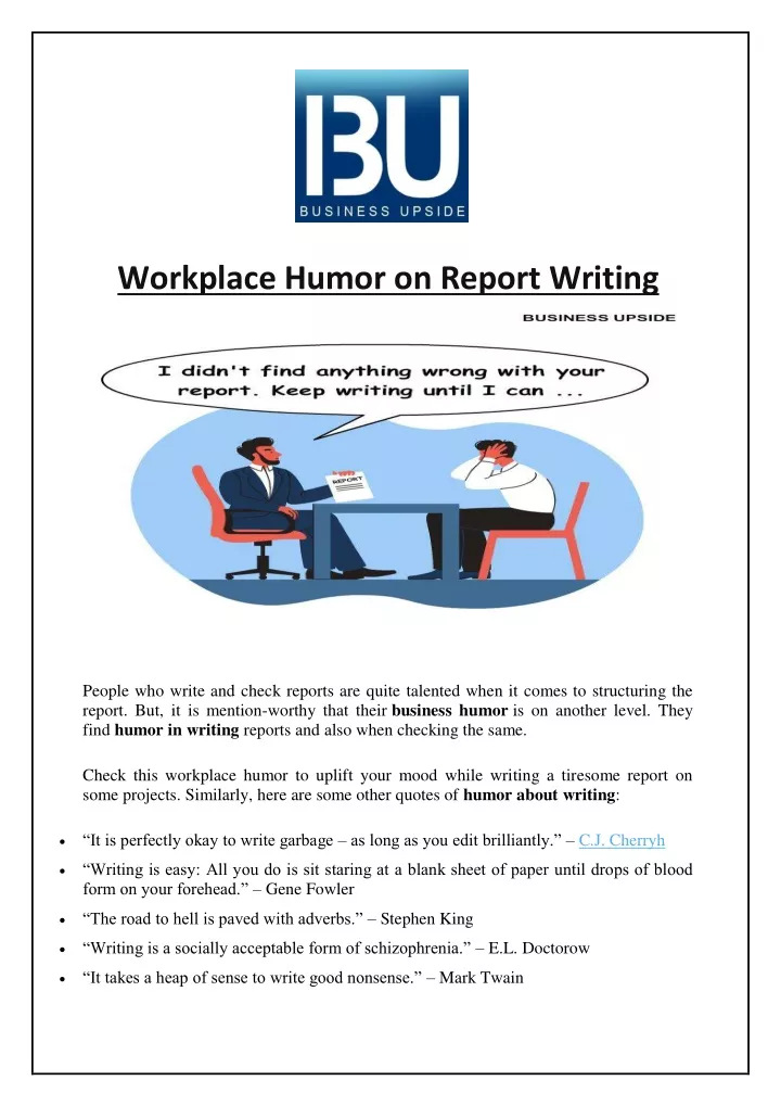 workplace humor on report writing