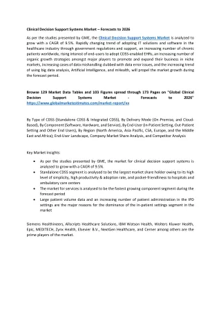 clinical decision support systems market