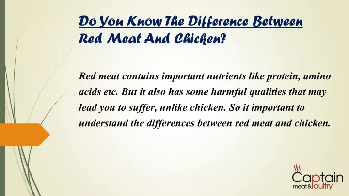 do you know the difference between red meat