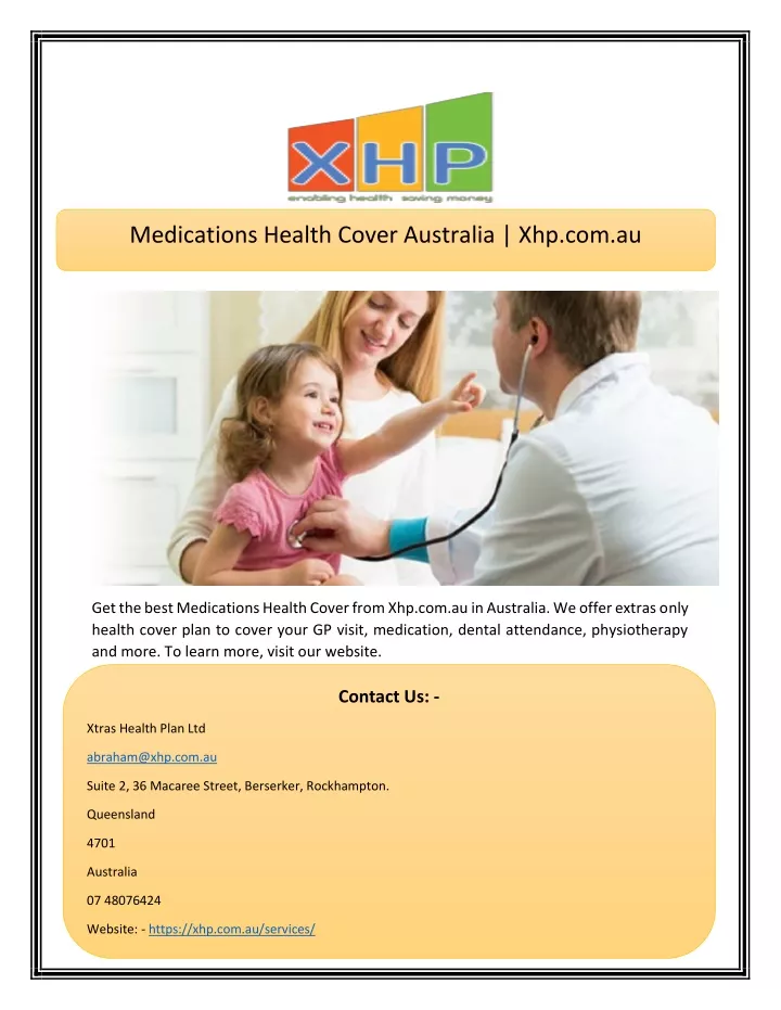 medications health cover australia xhp com au