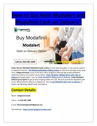 how to get both modalert and modafinil cash